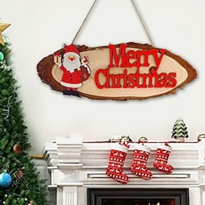 Christmas Wood Wall Sign, Wooden Pattern Plaque Sign Wall Decor Accessories, For Home Decor Room Decor Household Items Lightinthebox