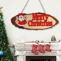 Christmas Wood Wall Sign, Wooden Pattern Plaque Sign Wall Decor Accessories, For Home Decor Room Decor Household Items Lightinthebox - thumbnail