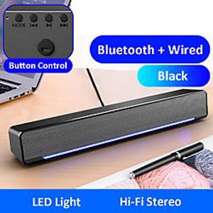 mc196 bluetooth wireless game speaker soundbar usb 3d stereo subwoofer aux fm home clock indoor sound bar computer loudspeaker Lightinthebox