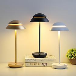Cordless Metal Table Lamp Touch Sensor Control LED Table Lamp Desk Light,3 Color Stepless Dimmable Battery Powered Lamp,Night Light for Kids Nursery, Bedroom, Desk and Cafe Lightinthebox