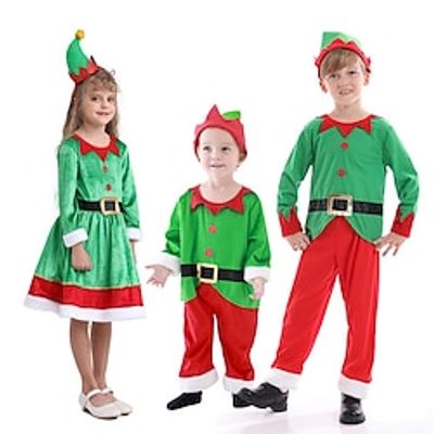 Elf Santa Suits Boys Girls' Cosplay Costume Christmas Christmas Masquerade Christmas Eve Kid's Party Christmas Polyester Costume miniinthebox Elf Santa Suits Boys Girls' Cosplay Costume Christmas Christmas Masquerade Christmas Eve Kid's Party Christmas Polyester Costume miniinthebox