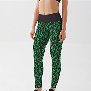 Women's High Waist Yoga Pants Cropped Leggings Tights Tummy Control Butt Lift Quick Dry Green Yoga Fitness Gym Workout Summer Sports Activewear High Elasticity Skinny  Athletic  Athleisure Lightinthebox