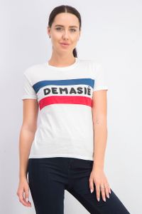 Womens Short Sleeve Demasie Top  White
