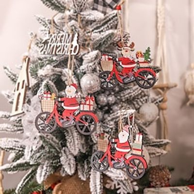 Christmas Decoration Gift New Wooden Bicycle Figure Pendant Cartoon Deer Car Pendant Christmas Tree Accessories miniinthebox Christmas Decoration Gift New Wooden Bicycle Figure Pendant Cartoon Deer Car Pendant Christmas Tree Accessories miniinthebox