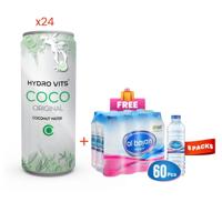 Hydro Vits Coconut Water 320Ml Pack of 24 + Free Al Bayan Water 500ML Pack of 12 (x5)