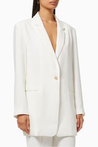 Isla Single Button Blazer in Fluid Suiting Fabric