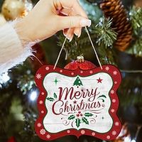 Christmas Wooden Hangers Holiday Home Decoration Wall Hangers Lightinthebox - thumbnail