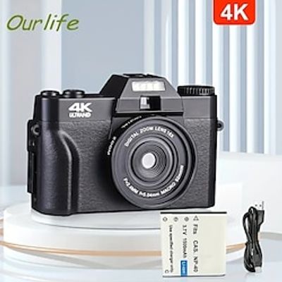 Digital Camera 4K Video Recording With WiFi 16X Zoom Flip Screen Selfie Shooting Auto Focus Live Streaming Perfect For Photography Enthusiasts Lightinthebox