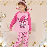 Christmas Girls' 3D Car Santa Claus Pajama Set Long Sleeve 3D Print Fall Winter Active Fashion Cute Polyester Kids 3-12 Years Crew Neck Home Causal Indoor Regular Fit Lightinthebox - thumbnail