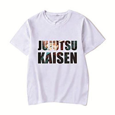 Men's Unisex Tee T shirt Hot Stamping Anime Graphic Prints Plus Size Jujutsu Kaisen Print Short Sleeve Casual Tops Cotton Basic Designer Big and Tall White Black Red Lightinthebox