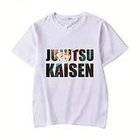 Men's Unisex Tee T shirt Hot Stamping Anime Graphic Prints Plus Size Jujutsu Kaisen Print Short Sleeve Casual Tops Cotton Basic Designer Big and Tall White Black Red Lightinthebox - thumbnail