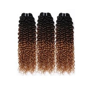 3 Bundles Hair Weaves Brazilian Hair Kinky Curly Human Hair Extensions Remy Human Hair Bundle Hair One Pack Solution Human Hair Extensions 8-28 inch Multi-color with Baby Hair Odor Free Soft miniinthebox