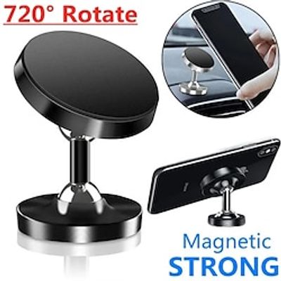 Double Side Strong Magnetic Phone Holder Stand Magnet 720° Rotation Mobile Phone Mount for Car Gym Attach to Metal Surface Lightinthebox