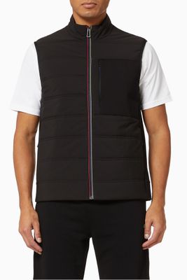 Sports Stripe Gilet in Mixed Media Sports Stripe Gilet in Mixed Media