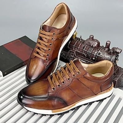 Men's Sneakers Dress Shoes Walking Vintage Business Casual Outdoor Daily Leather Lace-up Black Brown Spring Fall Lightinthebox Men's Sneakers Dress Shoes Walking Vintage Business Casual Outdoor Daily Leather Lace-up Black Brown Spring Fall Lightinthebox