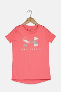 Kids Girls Tech Graphic Big Logo T-Shirt  Pink