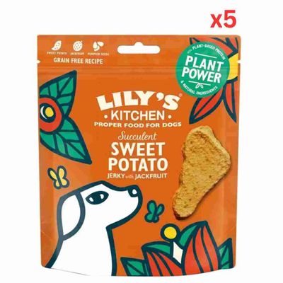 Lily'S Kitchen Succulent Sweet Potato & Jackfruit Jerky Dog Treats (70G) (Pack Of 5)