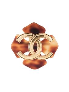 Chanel Pre-Owned 1994 CC clover brooch - GOLD