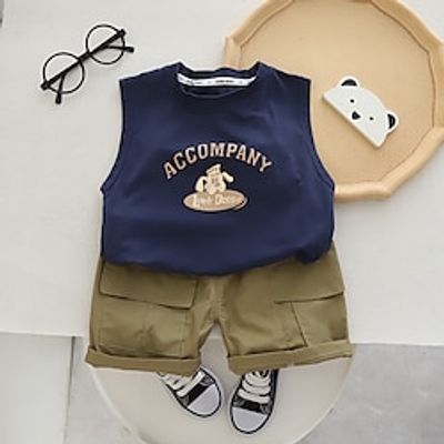Boy Internet Celebrity Fashionable Clothing Children's Handsome Vest Summer Clothing Boys Summer Sleeveless Set Lightinthebox