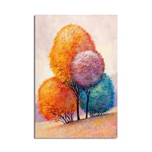 Happy Easter Oil Painting Handmade Hand Painted Wall Art Abstract Trees Canvas Painting Home Decoration Decor Stretched Frame Ready to Hang Lightinthebox