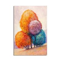 Happy Easter Oil Painting Handmade Hand Painted Wall Art Abstract Trees Canvas Painting Home Decoration Decor Stretched Frame Ready to Hang Lightinthebox - thumbnail