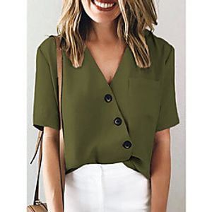 v neck shift short sleeve casual top Lightinthebox