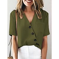 v neck shift short sleeve casual top Lightinthebox - thumbnail