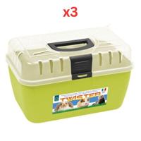 Georplast Twister Small Pets Transport Box - Limegreen (Pack of 3)