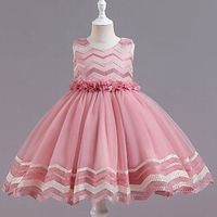 Kids Little Girls' Dress Flower Tulle Dress Birthday Performance Embroidered Patchwork Wine Dusty Rose Royal Blue Midi Sleeveless Elegant Sweet Dresses Spring Summer Slim 3-10 Years Lightinthebox - thumbnail