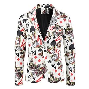 Men's Prom Blazer Regular Standard Fit Pattern Single Breasted One-button White 2022 Lightinthebox