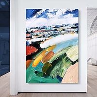 Mintura Handmade Abstract Texture Landscape Oil Paintings On Canvas Wall Art Decoration Modern Picture For Home Decor Rolled Frameless Unstretched Painting Lightinthebox - thumbnail