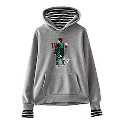 Inspired by Demon Slayer Kamado Tanjirou Hoodie Anime Cartoon Anime Front Pocket Graphic Hoodie For Men's Women's Unisex Adults' Hot Stamping 100% Polyester Casual Daily miniinthebox