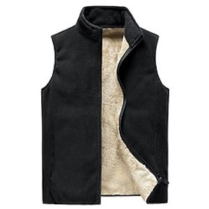 Autumn and Winter Velvet Vest Men's Solid Color Waistcoat Jacket Men's Lamb Velvet Vest Men's Thick and Warm Lightinthebox