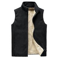 Autumn and Winter Velvet Vest Men's Solid Color Waistcoat Jacket Men's Lamb Velvet Vest Men's Thick and Warm Lightinthebox - thumbnail