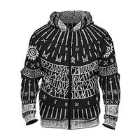 Men's Unisex Full Zip Hoodie Jacket Graphic Prints Zipper Print Sports  Outdoor Daily Sports 3D Print Basic Casual Hoodies Sweatshirts  Black miniinthebox - thumbnail