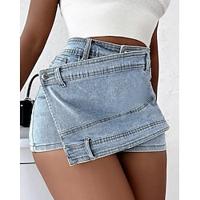 Women's Shorts Denim Plain Black Blue Casual Daily Short Going out Weekend Summer Lightinthebox