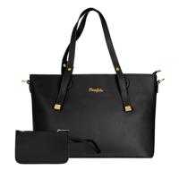 PARA JOHN Bella Tote Solid Fashionable Ladies Top-Handle Bags Handbags For Women Shoulder Crossbody Bag Black