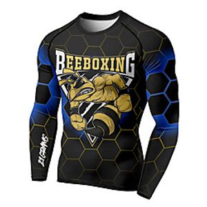 21Grams Men's Long Sleeve Compression Shirt Running Shirt Top Athletic Athleisure Spandex Quick Dry Moisture Wicking Breathable Fitness Gym Workout Running Active Training Exercise Sportswear Normal Lightinthebox