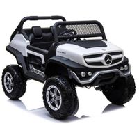 Megastar Ride On 24V Juniors Licensed 2 Seater Mercedes-Benz Unimog Electric Jeep - White (UAE Delivery Only) - thumbnail