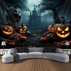 Halloween Pumpkin Hanging Tapestry Wall Art Large Tapestry Mural Decor Photograph Backdrop Blanket Curtain Home Bedroom Living Room Decoration Halloween Decorations Lightinthebox