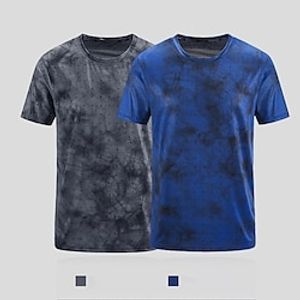 Men's T shirt Tee Tie Dye Crew Neck Print Street Holiday Short Sleeve Clothing Apparel Casual Comfortable miniinthebox