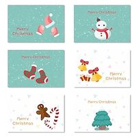 6pcs Christmas Tree Reindeer Santa Claus Card Congratulations Cards Thank You Cards for Gift Decoration Party with Envelope 7.95.9 inch Paper Lightinthebox - thumbnail