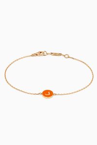 Mina "D" Round Enamel Bracelet in 18kt Yellow Gold