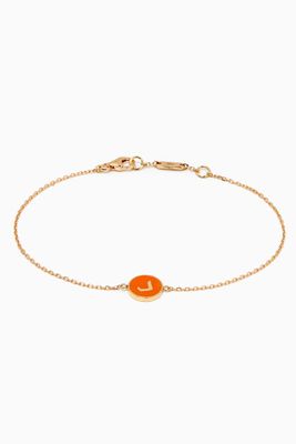 Mina "D" Round Enamel Bracelet in 18kt Yellow Gold