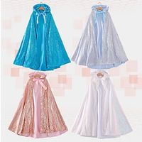 Frozen Princess Cinderella Elsa Robe Hooded Cloak Girls' Movie Cosplay Anime Light Blue Pink Peach Cloak Halloween Masquerade Polyester Lightinthebox - thumbnail
