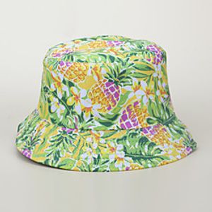Men's Women's Fisherman Hat Hiking Cap 1 PCS Winter Outdoor Sunscreen Floral / Botanical Printing Cotton Green / Yellow BluePink White for Fishing Beach Camping / Hiking / Caving miniinthebox