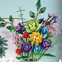 Compatible With Le-go Block Flower Assembly And Eternal Flower Diy Home Decoration For Girls As Holiday Gifts mother day Lightinthebox - thumbnail