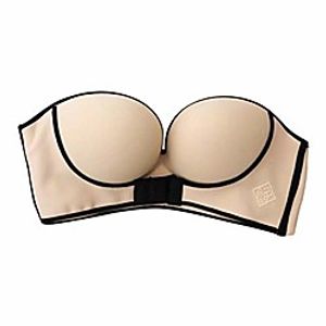 Women's Front Buckle Strapless Bra Push Up Non-Slip Invisible Bra Wirefree Gathered Lift Support Bra Lightinthebox