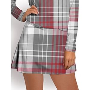 Women's Tennis Skirts Golf Skirts Breathable Quick Dry Moisture Wicking Tennis Clothing Golf Apparel Regular Fit 2 in 1 Golf Tee Pocket Plaid Summer Tennis Golf Pickleball Lightinthebox