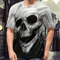 Men's T shirt Tee Graphic Skull Crew Neck Clothing Apparel 3D Print Outdoor Daily Short Sleeve Print Fashion Designer Vintage Lightinthebox - thumbnail